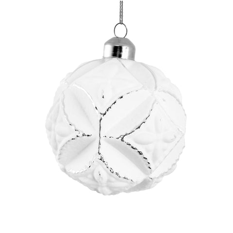 Shishi-Julekule Floral 8cm Hvit-Norway Designs