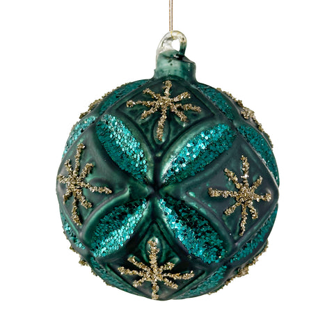 Shishi-Julekule Floral Antique 8cm Grønn-Norway Designs