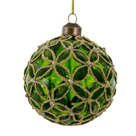 Shishi-Julekule Glass Med Perler 8cm Grønn-Norway Designs