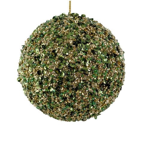 shishi-Julekule Paljetter 12cm Grønn/Gull-Norway Designs