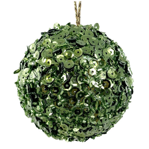 Shishi - Julekule Paljetter 8cm Grønn - Norway Designs