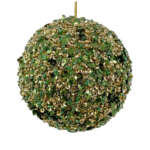 Shishi-Julekule Paljetter 8cm Grønn/Gull-Norway Designs