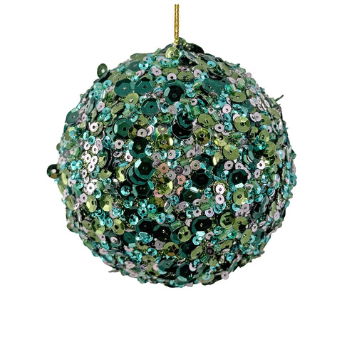 Shishi-Julekule Paljetter 8cm Grønn/Rosa-Norway Designs