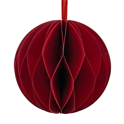 Shishi- Julekule Papir 8cm Rød - Norway Designs