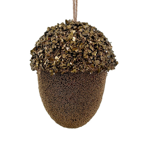 Shishi-Julepynt Eikenøtt m/Perler og Glitter 7cm-Norway Designs