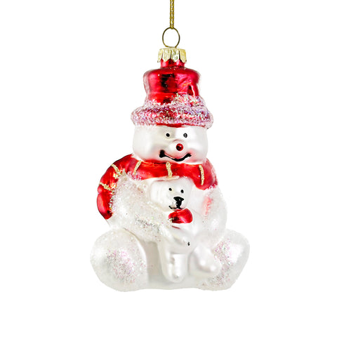 Shishi-Julepynt Snømann Med Snøbaby 10cm-Norway Designs