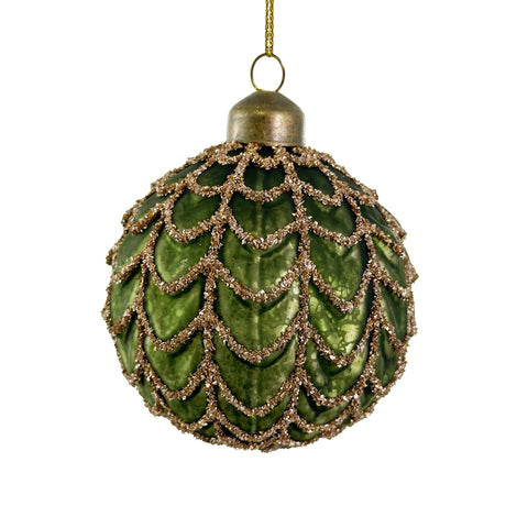 Shishi-Julepynt glasskule 8cm Grønn-Norway Designs