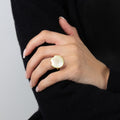 Opro - Skjell Ring Emalje Champagne - Norway Designs