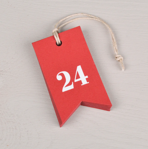 Merkelapper 1-24 Rød/Hvit
