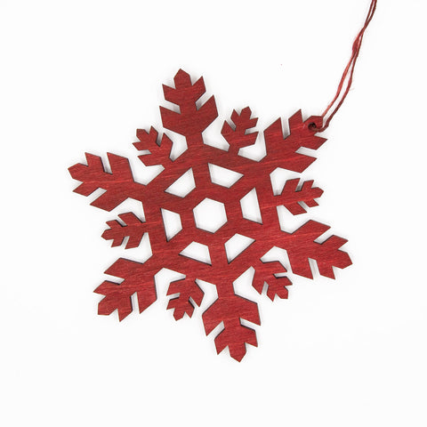 Spegels-Snøkrystall m/Lintråd 8,5cm Rød-Norway Designs