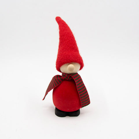 Spegels - Nisse m/Stripete Skjerf Rød 12cm - Norway Designs