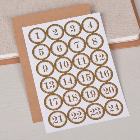 Stefan Papir - Klistremerker 1-24 Gull - Norway Designs