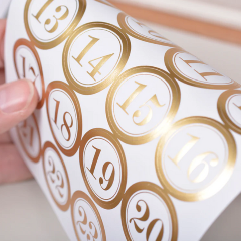 Stefan Papir - Klistremerker 1-24 Gull - Norway Designs