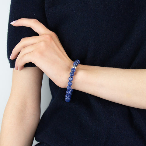 Stenarmbånd Sodalit Sølvkule 8mm - Norway Designs