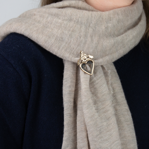 Hillestad - Traditional Hjerte Nål Bronse Liten - Norway Designs