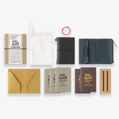 Traveler's Company-Notebook Card Size 20th Anniversary Set Black-Norway Designs