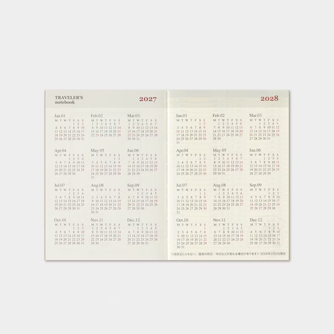Passport Diary 2027 Uke Refill fra Traveler's Company