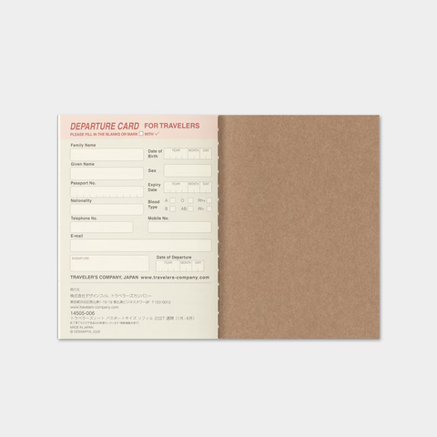 Passport Diary 2027 Uke Refill fra Traveler's Company