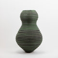 Henrik Rasmussen- Vase stengods riller grønn h25-Norway Designs