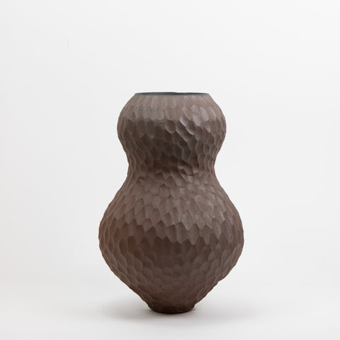 Henrik Rasmussen- Vase Fasetter Rødbrun H 18-Norway Designs