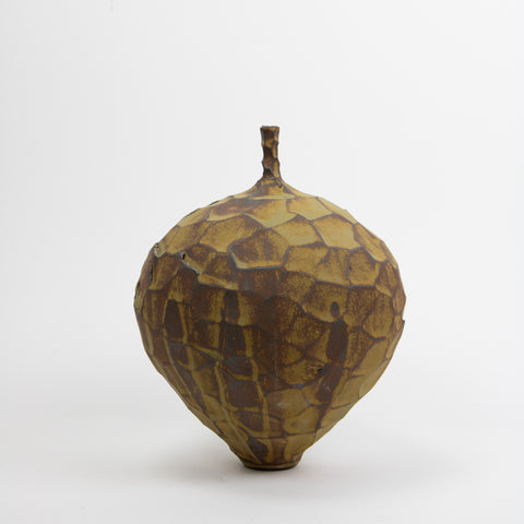 Henrik Rasmussen-Vase m/Hals Fasetter Sand H17-Norway Designs