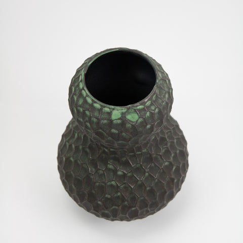 Henrik Rasmussen-Vase Fasetter Sort/Grønn H18-Norway Designs