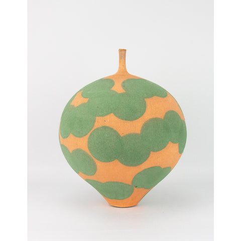 Vase m/Prikker Stor Oransje/Grønn