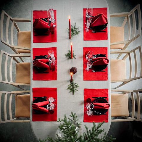 Växbo Lin -Rutig Strandråg Bordbrikke 2-Pack 35x50cm - Norway Designs