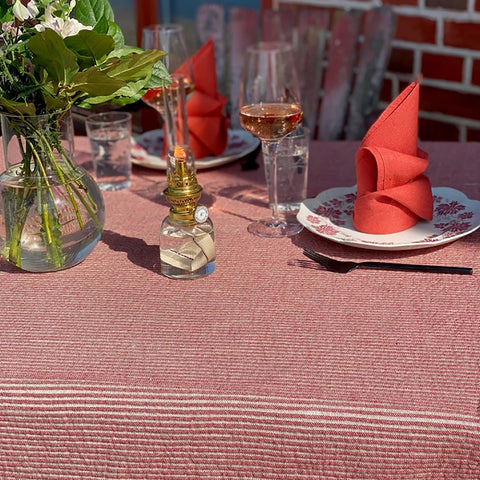 Växbo Lin - Våga Duk 160x250cm Rød/Ubleket - Norway Designs