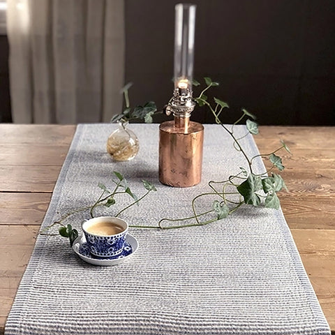 Växbo Lin - Våga Løper 50x170cm Sort/Ubleket - Norway Designs