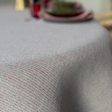 Vaxbo Lin-Streck Duk Ubleket/Rød-Norway Designs