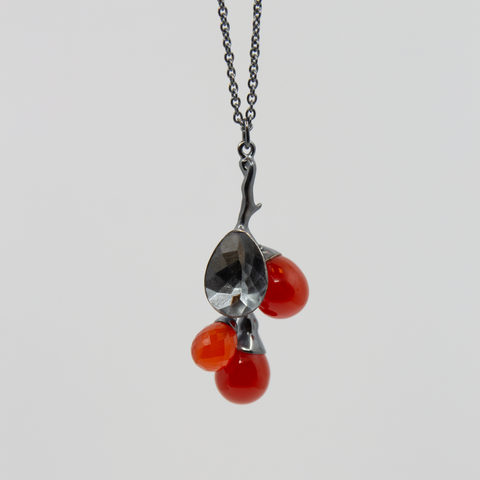 Freesia Anheng Oksidert Sølv/Karneol fra Vido Jewels