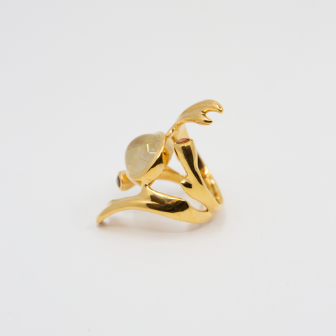 Freesia Ring Forgylt Sølv/Karneol/Citrin fra Vido Jewels