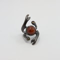 Freesia Ring Oksidert Sølv/Karneol/Citrin fra Vido Jewels