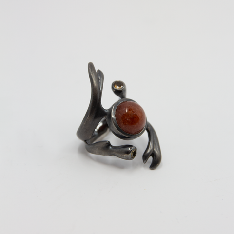 Freesia Ring Oksidert Sølv/Karneol/Citrin fra Vido Jewels