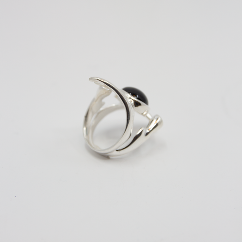 Freesia Ring Sølv/London Blue Topaz fra Vido Jewels