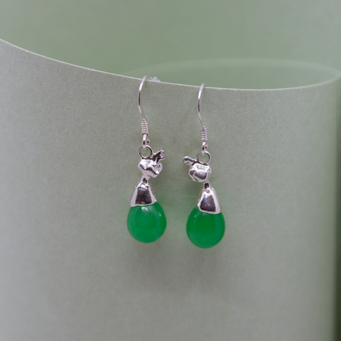 Vido Jewels-Madikeri Ørepynt Sølv/Jade-Norway Designs