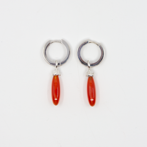 Mini Drue Creol Sølv/Karneol fra Vido Jewels