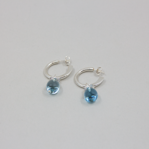 Vido Jewels-Thuja Ørepynt Creol Sølv/Topaz-Norway Designs