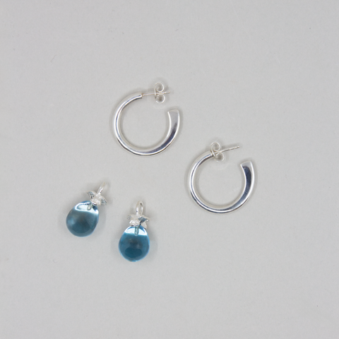 Vido Jewels-Thuja Ørepynt Creol Sølv/Topaz-Norway Designs