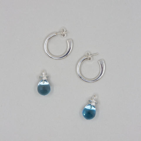 Vido Jewels-Thuja Ørepynt Creol Sølv/Topaz-Norway Designs