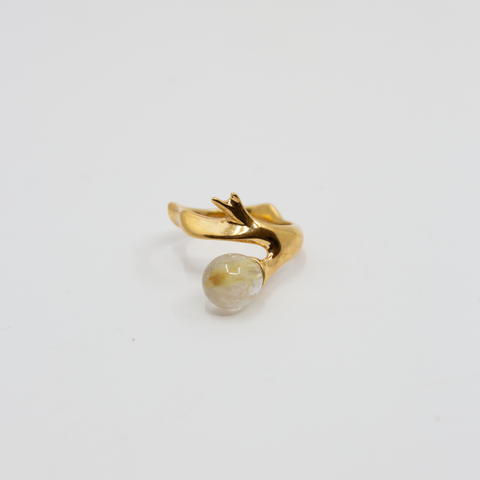 Branch Ring Forgylt Sølv/Rutilkvarts fra Vido Jewels