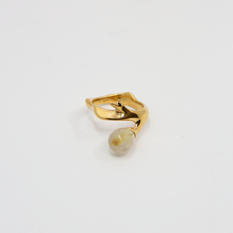 Branch Ring Forgylt Sølv/Rutilkvarts fra Vido Jewels