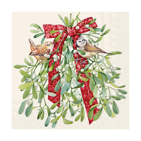 Papirservietter - Birds In Mistletoe 33x33cm _ norway Designs