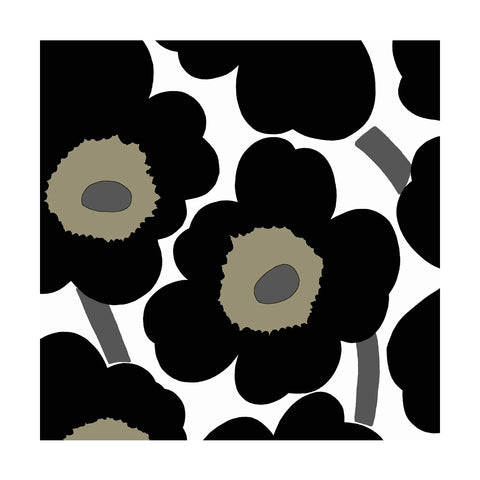 Marimekko Unikko Servietter 33x33cm Sort - Norway Designs