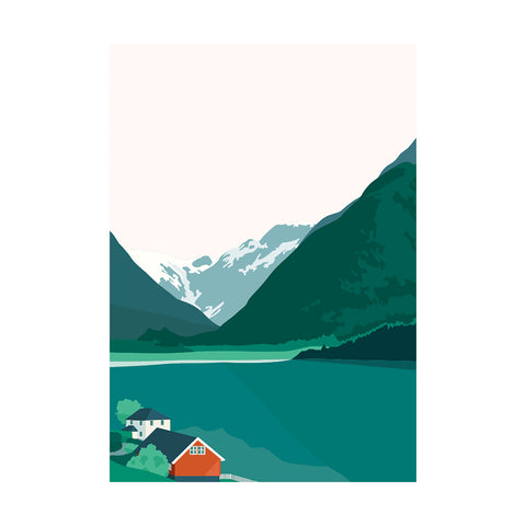 Wallstories - Kort - Sommerdag i Sognefjorden - Norway Designs