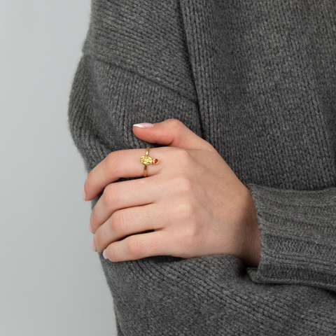 YING CHU-Moonlight Ring Forgylt Sølv Zirkon-Norway Designs