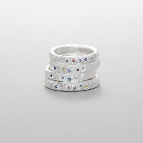 YING CHU-Sapphire Constellation Ring Sølv-Norway Designs