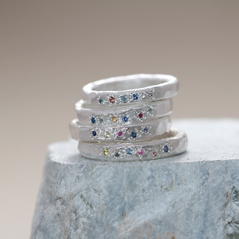 YING CHU-Sapphire Constellation Ring Sølv-Norway Designs