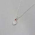 YING CHU-Starlight Anheng m/Kulekjede Sølv Rød Zirkon- Norway Designs